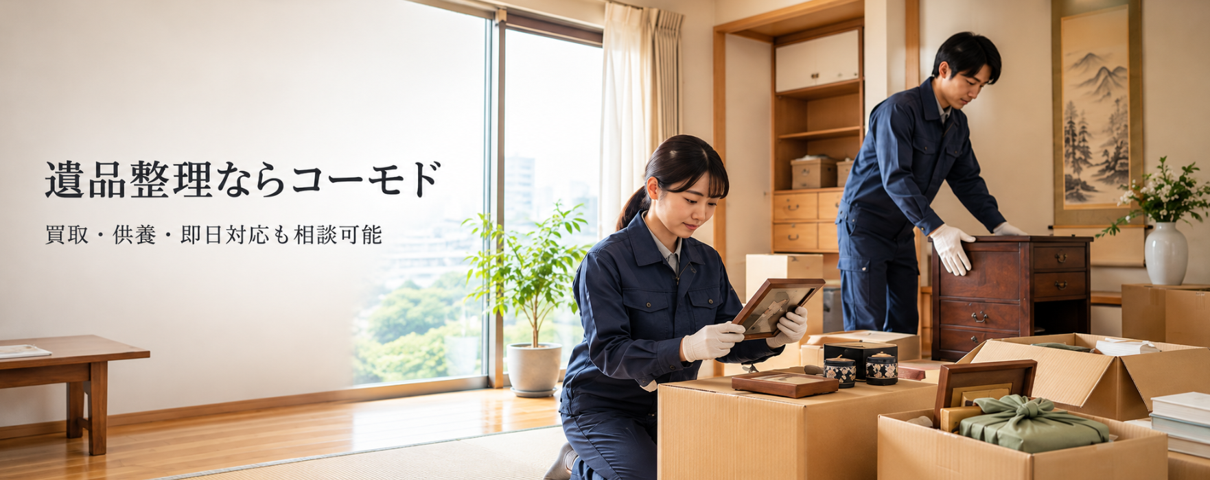遺品整理ならコーモド
